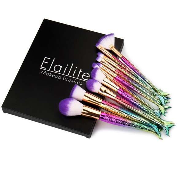 Other - 10Pcs Unicorn Mermaid Makeup Brush Set w/ Box